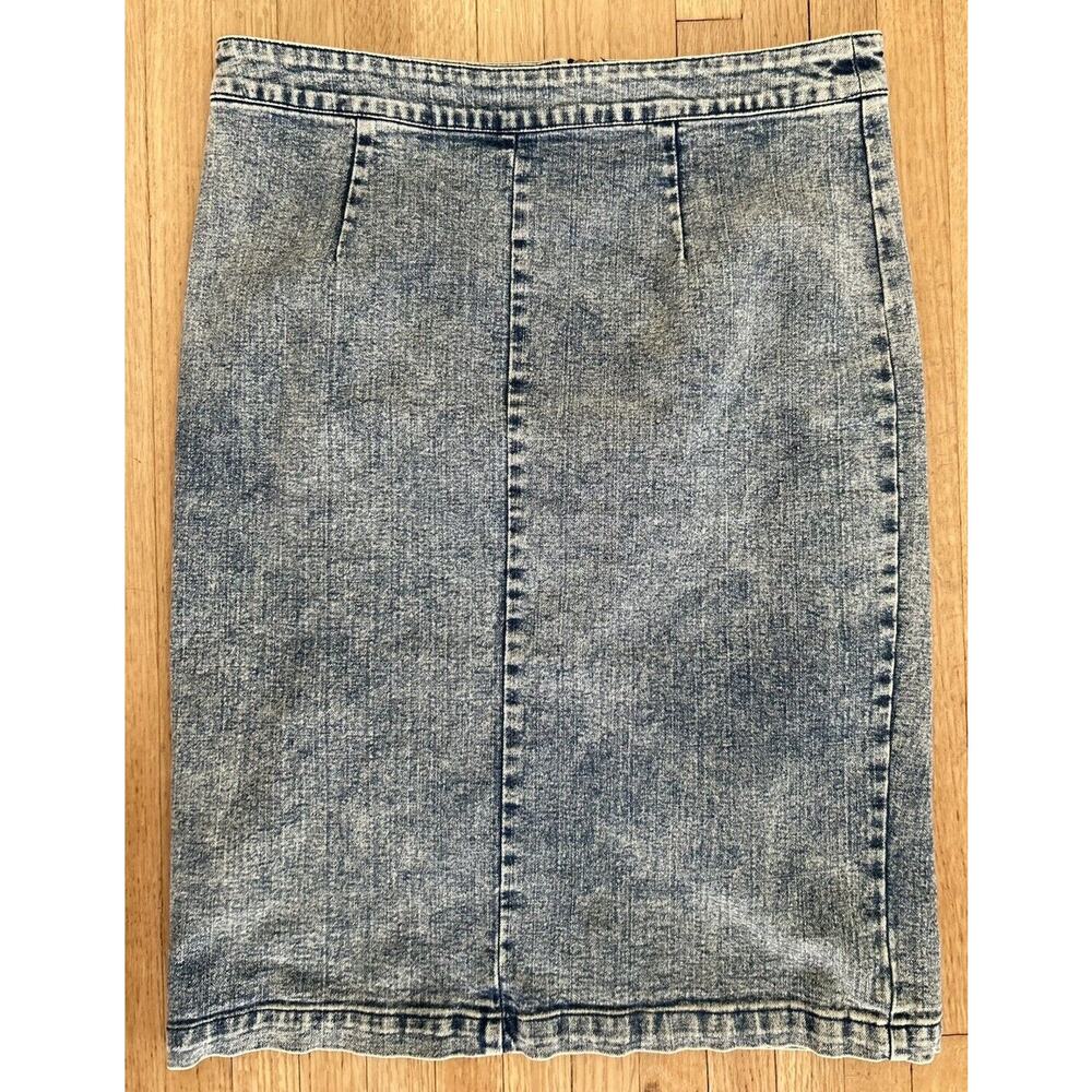 Denim Pencil Skirt Light Wash Stretch Back Zip Women's Sz. M Brickyard Baffalo